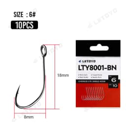 LETOYO forged shank Barbed oversize eye Fishhook for spoon lure High Carbon Steel black nickle spinner hook for Stream fishing