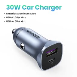 UGREEN 30W Car Charger Dual Port QC 4.0 3.0 Fast Charging For iPhone 14 13 12 Xiaomi Huawei Samsung Supercharge Type C Charger