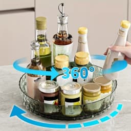 360° rotating rack,multifunctional storage turntable for kitchen countertops,spice storage rack,living room desktop storage tray