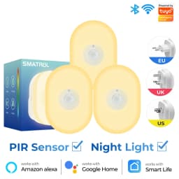 WiFi Tuya Smart Led Night Light PIR Motion Sensor Eu Us Uk Plug In Wall Lamp Warm White RGB Room App Voice For Alexa Google Home