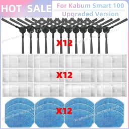 Fit For ( Kabum Smart 100 KBSF007, Nedis WIFIVCR001CBK, Nedis WIFIVCB01 ) Vacuum Parts Side Brush FIlter Mop Cloth Rubber Strip