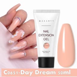 Makartt HEMA-Free Poly Nail Extension Gel 50ml, Hybrid Acrygel Builder Multi-Color, Long-Lasting French Manicure DIY Nail Art