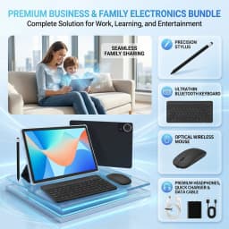 BUFO G140L 14.1 Inch Octa Core Tablet PC 30GB(6G+24G Virtual RAM) 256GB ROM Android 15 1920*1200 LCD Screen 10000mAh Battery Dual Camera Support 1TB TF Expand Type-C 2.0 Business Tablet for Office Entertainment