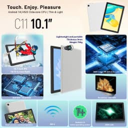 C11 10.1 Inch Tablet PC Octa‑Core A523 Android 14 8(3+5)GB RAM 64GB ROM Widevine L1 5000mAh Type‑C OTG Dual Camera US Local Warehouse Stock