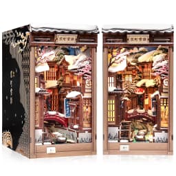 CUTEBEE DIY Book Nook Kit Japanese Sakura 3D Puzzle Dollhouse for Bookshelf Unique Craft Gift for Book Lover Christmas Miniature