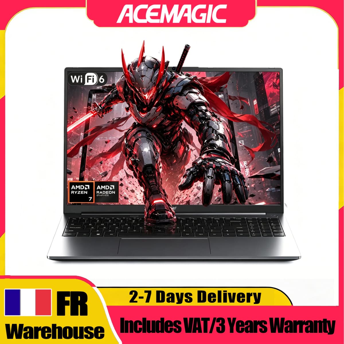 Acemagic S16 Laptop Amd Ryzen 7 H255 16 Inch 24Gb Lpddr5 Ram 512Gb Ssd Windows 11 Pro Wifi 6 Notebook Amd Radeon ™   780m Backlit Keyboard up to 4.9Ghz 180 °   Foldable