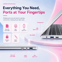 Ultra Slim Brand New PC 14.1'' Laptop Computer N3710 Quad Core 12GB RAM 256GB SSD Windows 10 Pro Notebook PC FHD 1080P Display Ultra Thin Portable Laptop WiFi Bluetooth 5.2 Webcam Computer for Student Business Office Home Use Lightweight Laptop PC