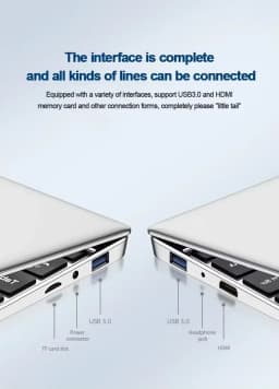 Xiaman Ultra-thin Business Notebook Computer 14.1" Windows 11 Pro Laptop Computer Intel Atom A3950 12GB RAM 1TB 2TB SSD Notebook PC 1920*1080P Office Study Laptop