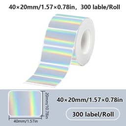 40x20MM Compatible Phomemo M110 M220 M200 Self-Adhesive Color Laser Thermal Paper, E210 P50 Detong P1 HPRT T20 MAKER