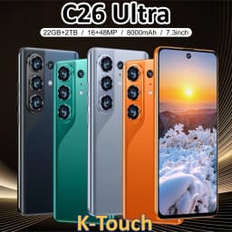 K-Touch C26 Ultra Mobile Phones Smartphone Android 15 Cell Phone 5G Dual Sim 7.3 HD 22GB 2TB 8000mAh Face Unlock 16+48MP Camera Global Version Cellphones For Men Women