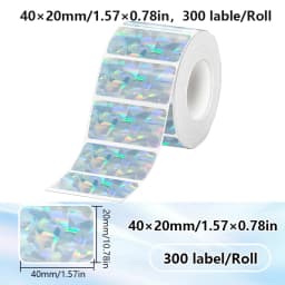 40x20MM Compatible Phomemo M110 M220 M200 Self-Adhesive Color Laser Thermal Paper, E210 P50 Detong P1 HPRT T20 MAKER