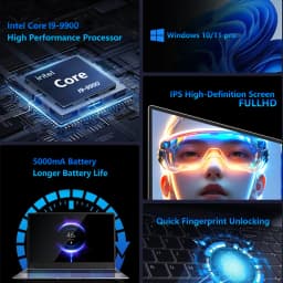 NAIWO 15.6' Intel Core I9 9900HK Laptop Computer Windows 11 Pro Notebook PC 32GB RAM 512GB 2TB SSD New Gaming Laptop Computer 1920*1080P