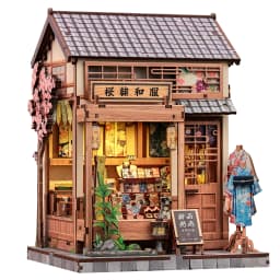 CUTEBEE DIY Book Nook Kit Japanese Sakura 3D Puzzle Dollhouse for Bookshelf Unique Craft Gift for Book Lover Christmas Miniature
