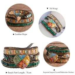Unique Mix Strands Leather Bracelet Multicolor Natural Stone Woven Wrap Bracelets Bohemian Bracelet Drops Hipping