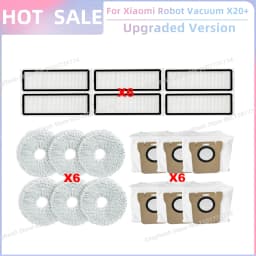 Fit For Xiaomi Robot Vacuum X20+, X10+ / X20 Plus, X10 Plus Parts Roller Side Brush Hepa Filter Mop Cloth Dust Bag Accessories