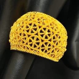 ANIID Dubai 24k Gold Color Big Ring For Women Resizable Brazilian Wedding Bride Arabic Ethiopian Finger Cuff Ring Jewellery