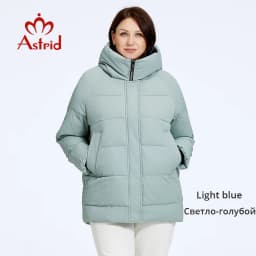 Astrid Women's Jacket Winter 2023 Plus Size Women Parka Contrast Warm Down Jackets Hooded Quilted Cotton Coat Female Clothing