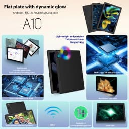 URAO 10.1 Inch Octa Core Tablet PC 10(3+7)GB RAM 64GB ROM Android 14 LCD 1280*800 HD 5000mAh Lightweight Student Daily Tablet Support TF Card 1TB Expand Back To School Study Entertainment Tablet