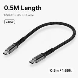 240W USB C to USB C Cable, PD3.1 Fast Charging Type C Cable Nylon Braided for MacBook Pro Air iPad Pro Laptop