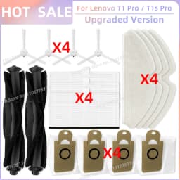 Fit For Lenovo T1S Pro / T1 Pro/ Proscenic M7 Pro / Honiture Q6 Parts Roller Side Brush Cover Guard Filter Mop Cloth Dust Bag