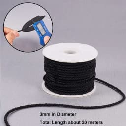 1.5mm 100 Yards Black Nylon Cord Wind Chime Cord Replacement Braided Lift Shade Blind String for Windows Roman Rollers Repair