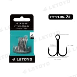 LETOYO high Carbon Stell triple Hooks black nickles or matte tin Hard Lure Fishing Hook for pike bass sea fishing accessories