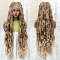 36 Inches Red Colored Super Long Synthetic Full Lace Braids Wigs Locs Dreadlock Knotless Box Braided Wigs for Afro Black Women