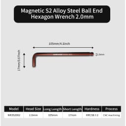 1PC Hex Key Magnetic Ball End S2 Steel With T-Handle Hex Key 1.5MM-10MM Allen Wrench