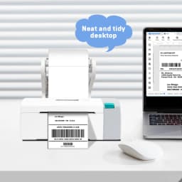 SINMARK Thermal Label Holder for 4x6 Rolls & Fan-Fold Labels - Durable ABS Desktop Shipping Printer Accessory Label Organizer