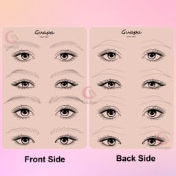 Microblading Practice Skin Pattern Sheet Pre-Printed Brow Mapping Guide Flexible Silicone Pad for Precise Hair Strokes & Shading