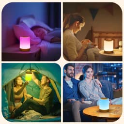 Lureshine 2-Pack RGB Night Light Lamp with Touch Control and Color Changing, 13‑inch Portable Dimmable USB‑Rechargeable Table Lamp with 1800mAh Battery for Bedroom Decorative Lighting