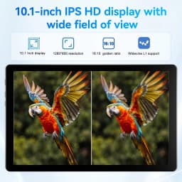 KB1001 Android 16 Tablet 10.1 Inch 20(3+17)GB RAM 1TB TF 6000mAh Face Unlock 8MP Dual Camera OTG Widevine L1 BT 5.4/5G WiFi Portable Work Study Tablet PC - Black