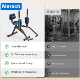MERACH Hip Abductor Machine Butt Toning Leg Trainer Adjustable Resistance Glute & Outer Thigh Workout Equipment for Home Gym Booty Builder with Bands and Dual Foot Bar 360° Rotating Leg Pads for Women/Sedentary/Postpartum Recovery