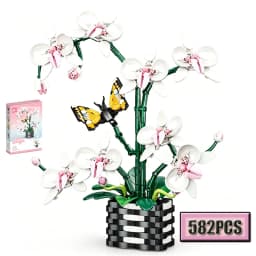 Ceremony Flowers Building Blocks Set Botanical Collection Rose Bouquet Bricks Puzzle Hobbies Girl's Gift Flower Holiday Gift