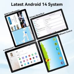A7 Octa Core Tablet PC 10.95 Inch HD Screen Android 14 Tablet 16GB(4+12) RAM 128GB Storage Expandable 1TB TF Card 6800mAh Battery 5MP+8MP Camera Business Entertainment Tablet Black White