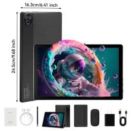 URAO 10.1 Inch Android 15 Tablet PC 20GB RAM 64GB ROM A333 Five Core Processor HD Display WiFi Tablet Computer with Keyboard Mouse Optional Portable Tablet for Study Entertainment UK Local Stock Tax Included