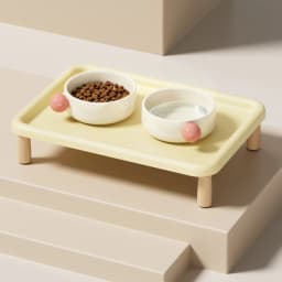 Elevated Cat Food Bowl Platform Portable for Automatic Pet Feeders Raised Feeding Stand Wooden Support for Cats and Dogs
