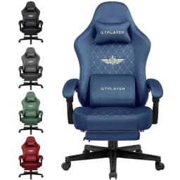 GTPLAYER Fabric Gaming Chair, Ergonomic Computer Chair with Footrest and Lumbar Support Height Adjustable Home Office Chair with