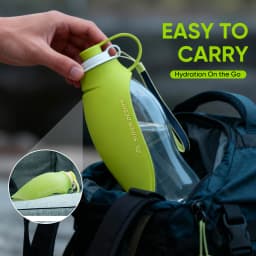 Superdesign Large Capacity Foldable Dog Water Bottle - Portable Design, Leak-Proof and Durable Material, Ergonomic Handle and Strap, 20 Ounces Suitable for Camping, Hiking, Outdoor Adventures, Pet Hydration Equipment, Stylish Pet Accessory