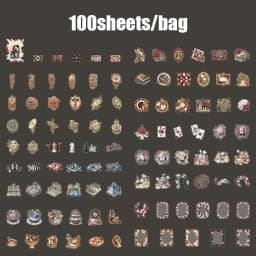 Mr. Paper 100-Sheet Fantasy Wonderland Theme 3D Scene Stickers DIY Journal & Photo Album Collage Decorations Scenery Sticker Set