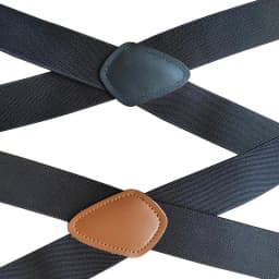 Trucker Suspenders for Men Work Heavy Duty 3.5cm Wide X-Back with 2 Side Hooks Clips Adjustable Elastic Big Tall Trouser Braces