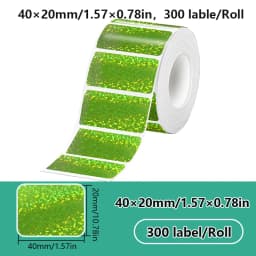 40x20MM Compatible Phomemo M110 M220 M200 Self-Adhesive Color Laser Thermal Paper, E210 P50 Detong P1 HPRT T20 MAKER
