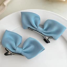 2pcs 3D Fabric Bowknot Hair Clips for Toddler Girls Princess Core Ruffled Side Clamps Non-Toxic Cute Kids Hair Accessories