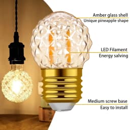10Pcs Decorative LED Bulb E27 Retro Dimmable G40 Pineapple 1W Warm White 10W Equivalent Incandescent Vintage Light Bulbs 220V