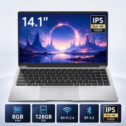 15.6 Inch Laptop Intel Celeron N3450 Quad Core,4GB/8GB RAM 128GB/256GB SSD DDR4, Full HD 1920x1080 IPS Display, Windows 11 Notebook, WiFi 5, HDMI, Webcam, Lightweight Computer for Study Office Business, France Stock Multi Language Keyboard Protective Fil