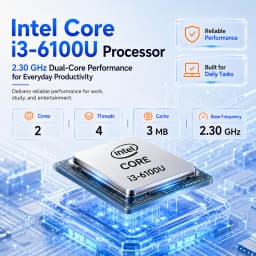 Brand New 15.6" Laptop Computer Intel Core i3-6100U 8GB 16GB RAM 256GB 512GB SSD Notebook Windows 10 Pro FHD IPS 1920x1080 Screen WiFi 5 Bluetooth 5.2 Business Office Laptop Backlit Keyboard Lightweight Portable PC with Keyboard Cover Multilingual systems