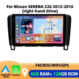 Podofo 4GB+64GB Car Radio Wireless Carplay Android Auto Audio Stereo 9 Inch 2 Din DVR GPS BT For Nissan SERENA C26 2012-2016
