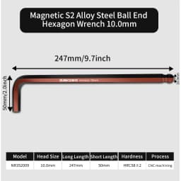 1PC Hex Key Magnetic Ball End S2 Steel With T-Handle Hex Key 1.5MM-10MM Allen Wrench