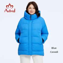 Astrid Women's Jacket Winter 2023 Plus Size Women Parka Contrast Warm Down Jackets Hooded Quilted Cotton Coat Female Clothing