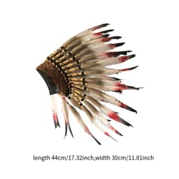 American Chief Indian Native Feather Headdress Decoration Prop for Celebrations Carnivals Themed Party Dance Show Halloween